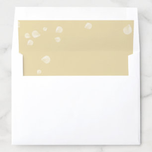 Soft Gold Watercolor Wash White Blossoms Overlay Envelope Liner