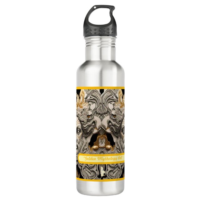 "Soft Golden Mythology" Stainless Steel Water Bottle (Front)