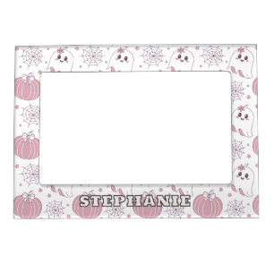 Soft Goth Pastel Halloween Pattern Magnetic Frame
