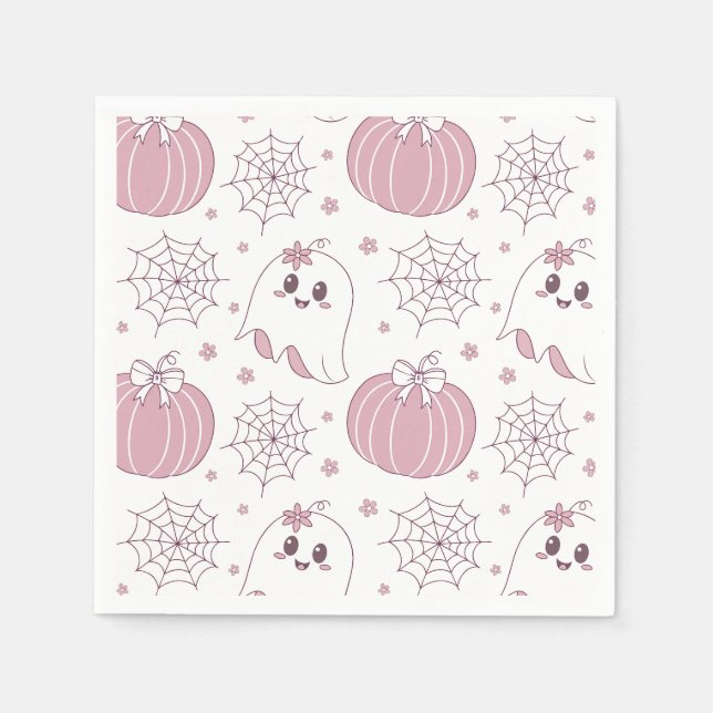 Soft Goth Pastel Halloween Pattern Napkins (Front)