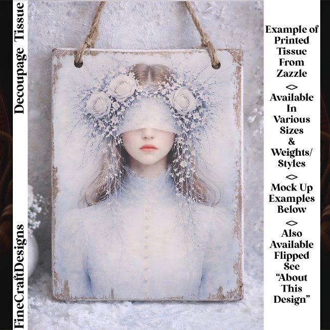 Soft Gothic Romance Winter Portrait FH9R Decoupage Tissue Paper (Creator Uploaded)