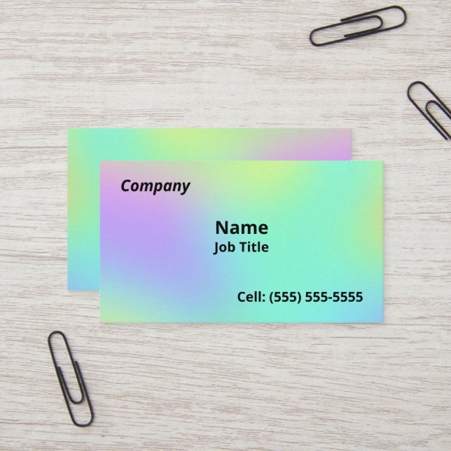 Soft Gradient Colorful Business Cards (Front/Back In Situ)