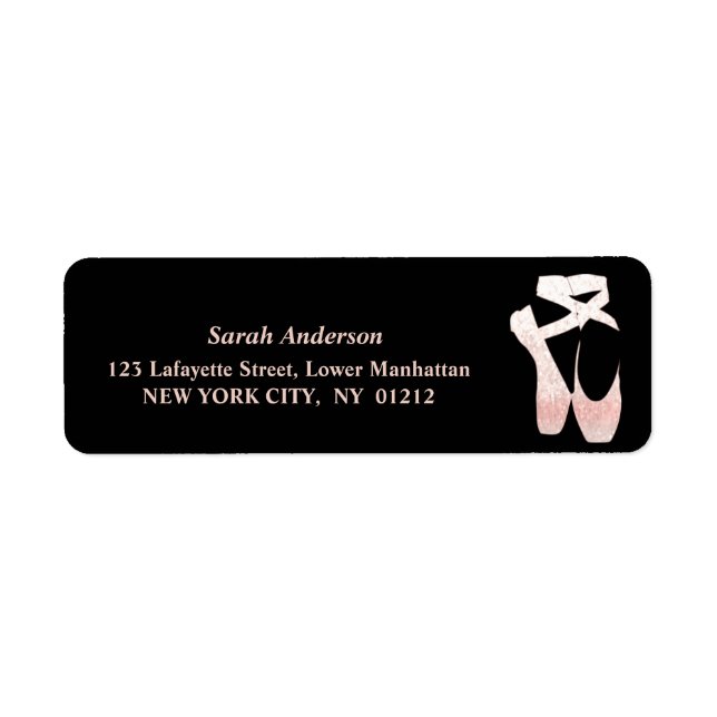 Soft Gradient Glitter Pink Ballet Shoes on Black Label (Front)
