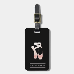 Soft Gradient Pink Ballet Shoes Personalized Luggage Tag