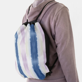 Soft Gradient Torn‑Edge  Drawstring Bag
