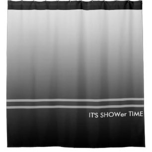 Soft Gradients Colors - black grey + your ideas Shower Curtain