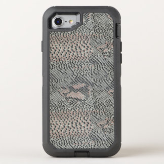 Soft Gray and Pink Snake Skin OtterBox Defender iPhone SE/8/7 Case