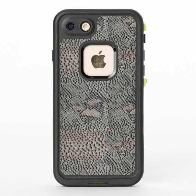 Soft Gray and Pink Snake Skin Pattern LifeProof iPhone Case (Back)
