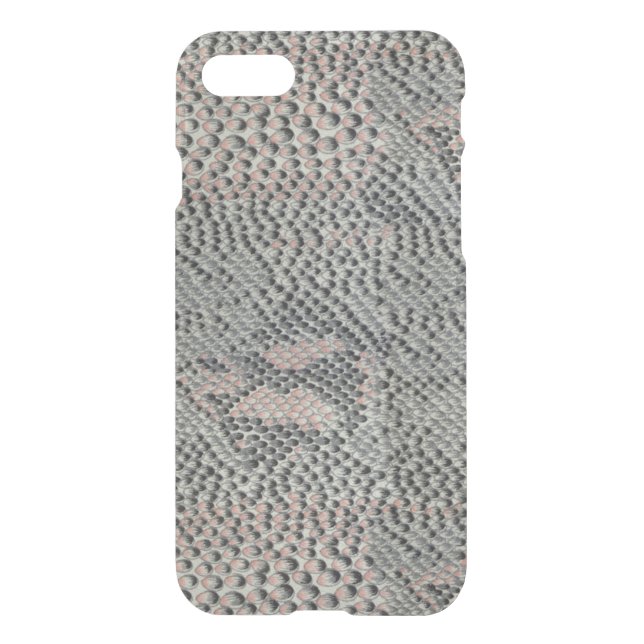 Soft Gray and Pink Snake Skin Uncommon iPhone Case (Back)