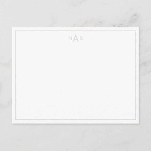 Soft Gray and White Sophisticated Minimalist Note Postcard (Front)