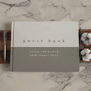 Soft Gray Color Block Wedding Guest Book