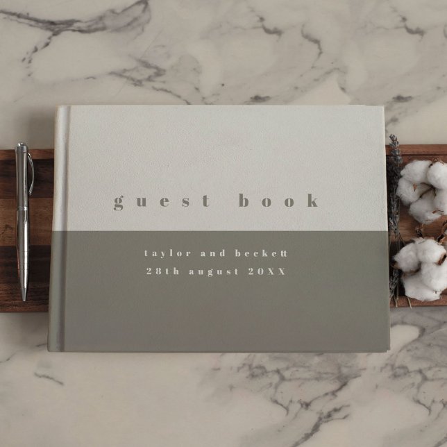 Soft Gray Color Block Wedding Guest Book (Soft Gray Color Block Wedding Guest Book)