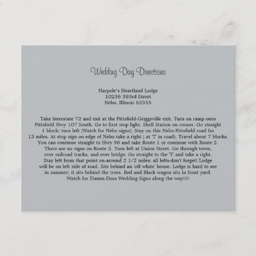 Soft Gray Directions Personalized Announcements
