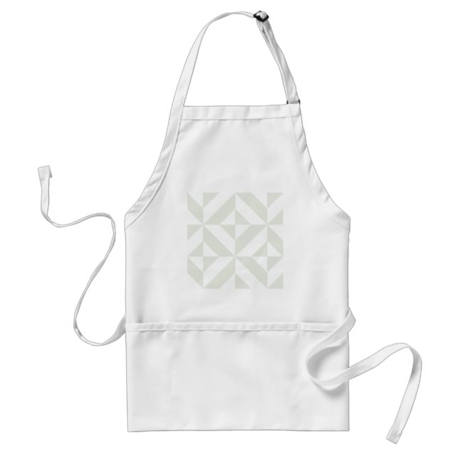 Soft Gray Geometric Art Deco Adult Apron (Front)