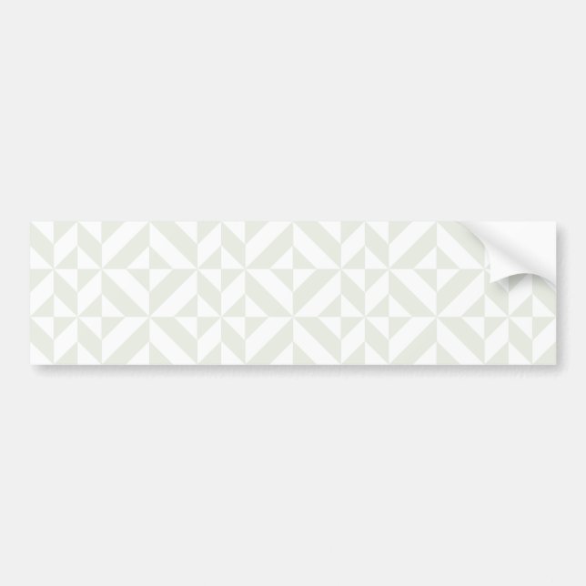 Soft Gray Geometric Art Deco Bumper Sticker (Front)