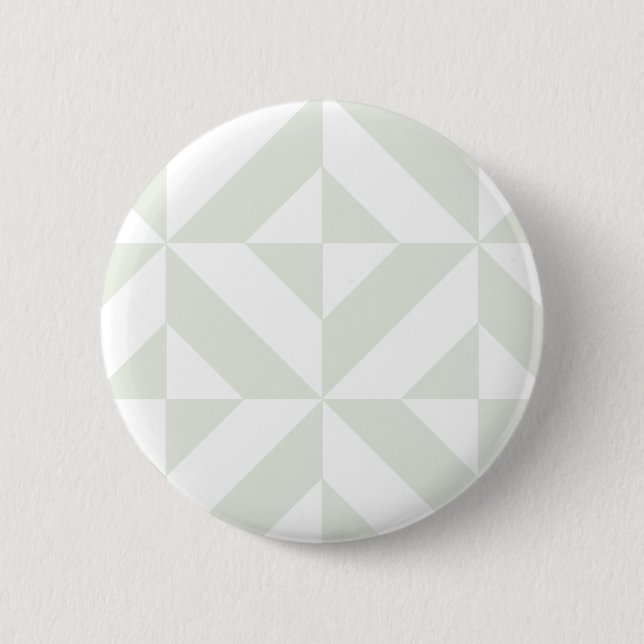 Soft Gray Geometric Art Deco Button (Front)