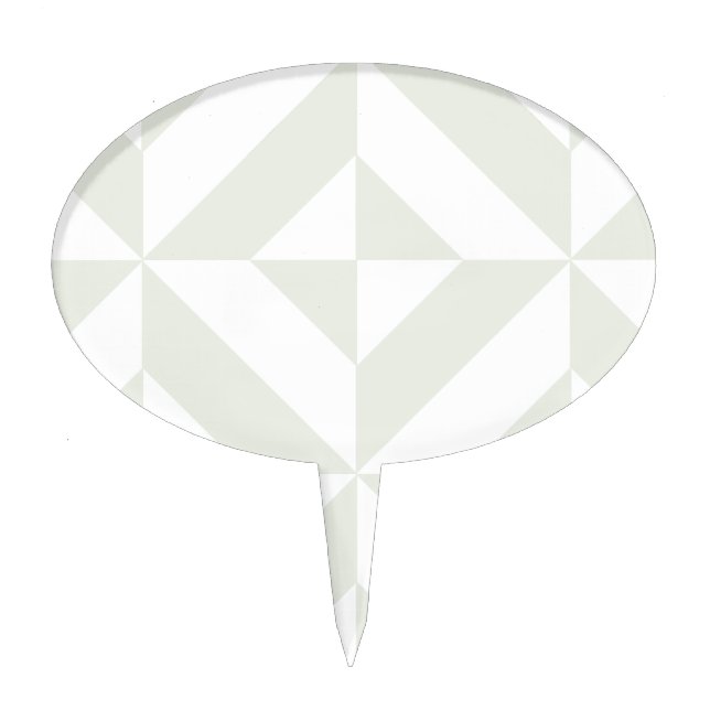 Soft Gray Geometric Art Deco Cake Topper (Front)