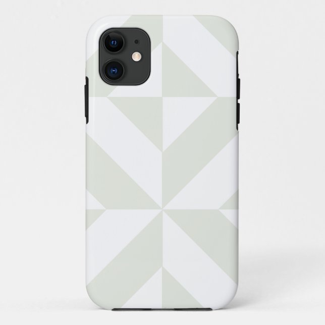 Soft Gray Geometric Art Deco Case-Mate iPhone Case (Back)