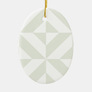 Soft Gray Geometric Art Deco Ceramic Ornament