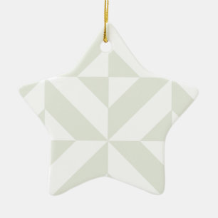 Soft Gray Geometric Art Deco Ceramic Ornament