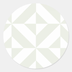 Soft Gray Geometric Art Deco Classic Round Sticker