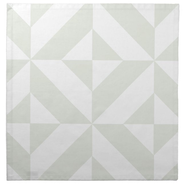 Soft Gray Geometric Art Deco Cloth Napkin (Front)