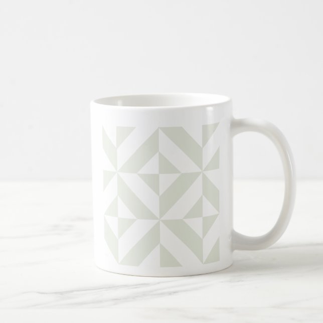 Soft Gray Geometric Art Deco Coffee Mug (Right)