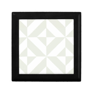 Soft Gray Geometric Art Deco Keepsake Box