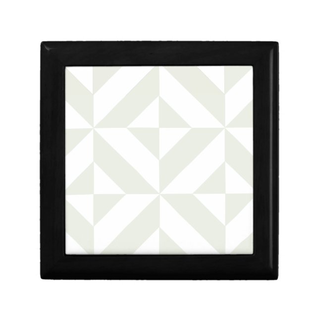 Soft Gray Geometric Art Deco Keepsake Box (Front)