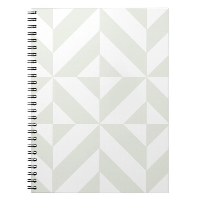 Soft Gray Geometric Art Deco Notebook (Front)