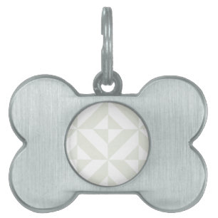 Soft Gray Geometric Art Deco Pet ID Tag
