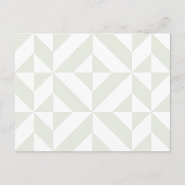 Soft Gray Geometric Art Deco Postcard (Front)