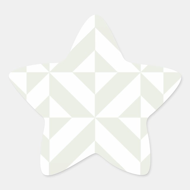 Soft Gray Geometric Art Deco Star Sticker (Front)