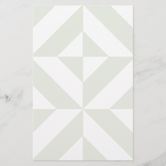 Soft Gray Geometric Art Deco Stationery (Front)