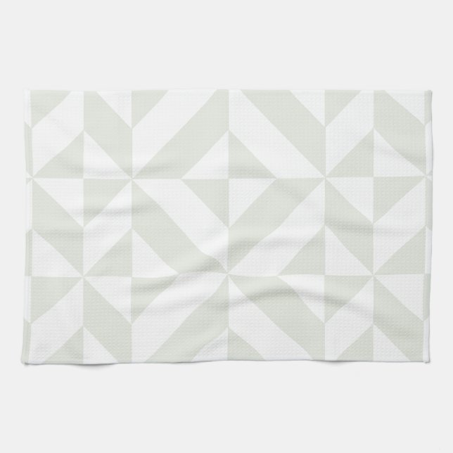 Soft Gray Geometric Art Deco Towel (Horizontal)