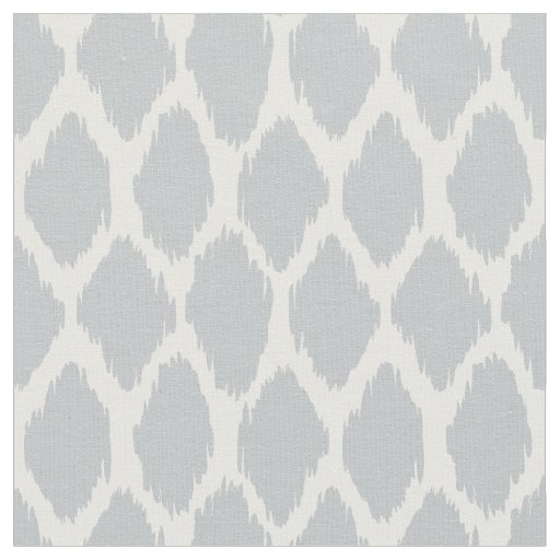 Soft Gray Ikat Ogee Pattern Fabric