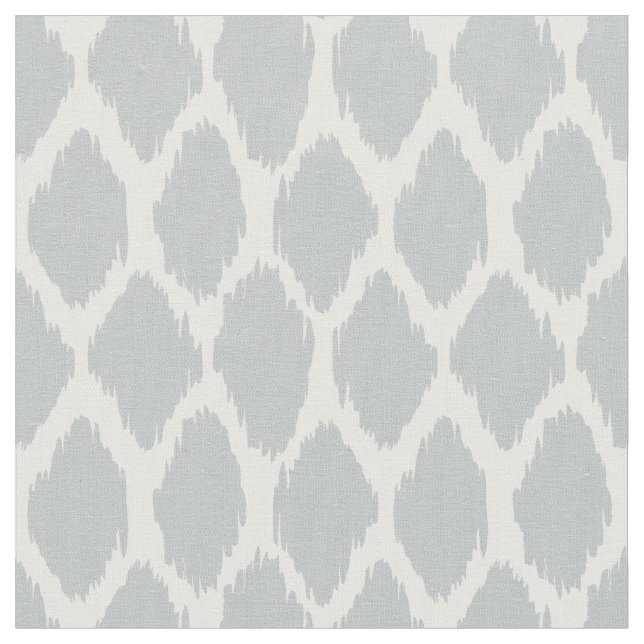 Soft Gray Ikat Ogee Pattern Fabric (Close Up)