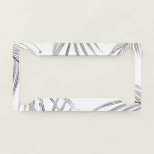 Soft Gray Palm Leaves Dream #1 #tropical #decor  License Plate Frame