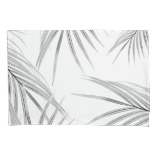 Soft Gray Palm Leaves Dream #1 #tropical #decor Pillow Case