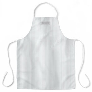 Soft Gray Railroad Stripe Bistro Foodie Apron