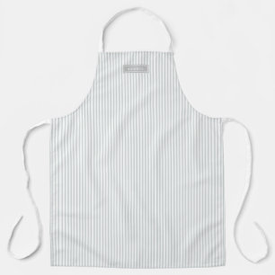 Soft Gray Railroad Stripe Bistro Foodie Apron