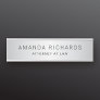 Soft gray satin gradient name and title door sign