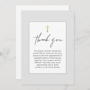 Soft Gray Simple Funeral Thank You Card