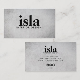 Soft Gray Texture Interior Designer Business Card