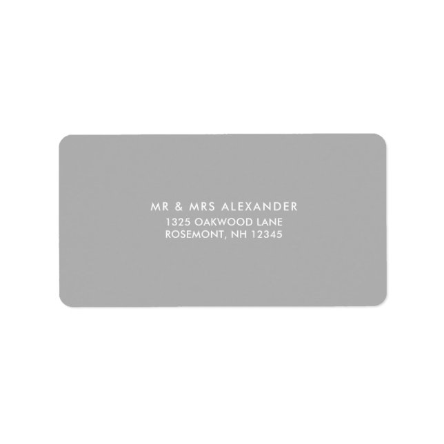 Soft Gray Wedding Return Label (Front)