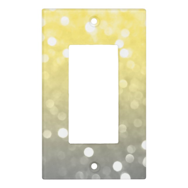Soft gray yellow sparkly bokeh light switch cover (Front)
