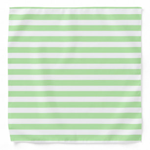 Soft Green and White Stripes Bandana