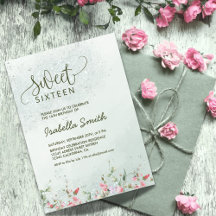 Soft Green & Blush Floral Sweet 16 Birthday Party 