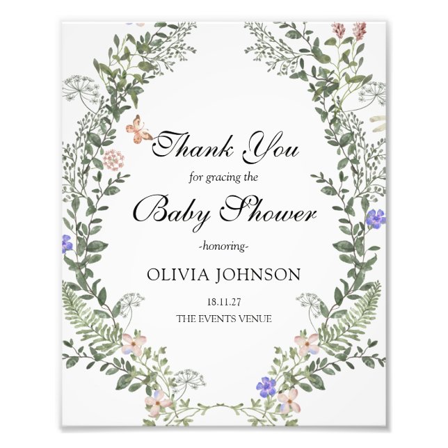 Soft Green Boho Gender Neutral Baby Shower Poster (Front)