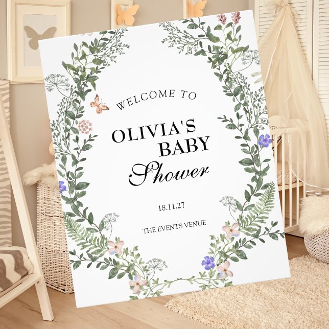 Soft Green Boho Gender Neutral Baby Shower Poster (Creator Uploaded)